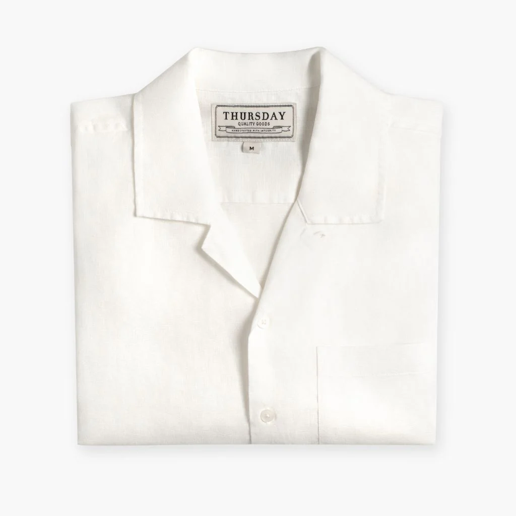 Linen Camp Shirt | White - Image 3