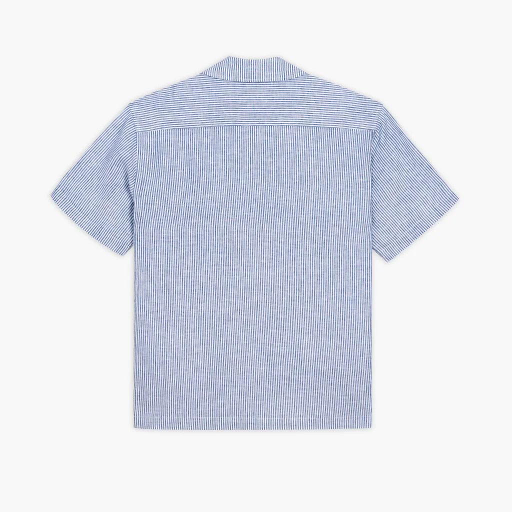 Linen Camp Shirt | White & Indigo - Image 2