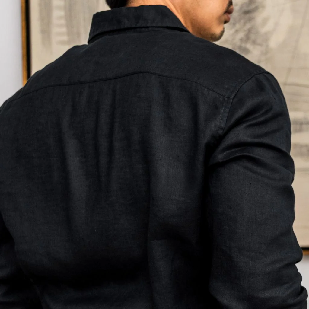 Linen Shirt | Black - Image 7